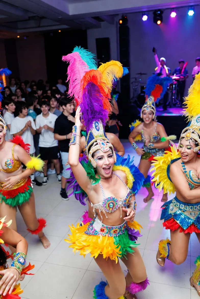 מייצגים LED בכניסת בר מצווה — עשן וקונפטי