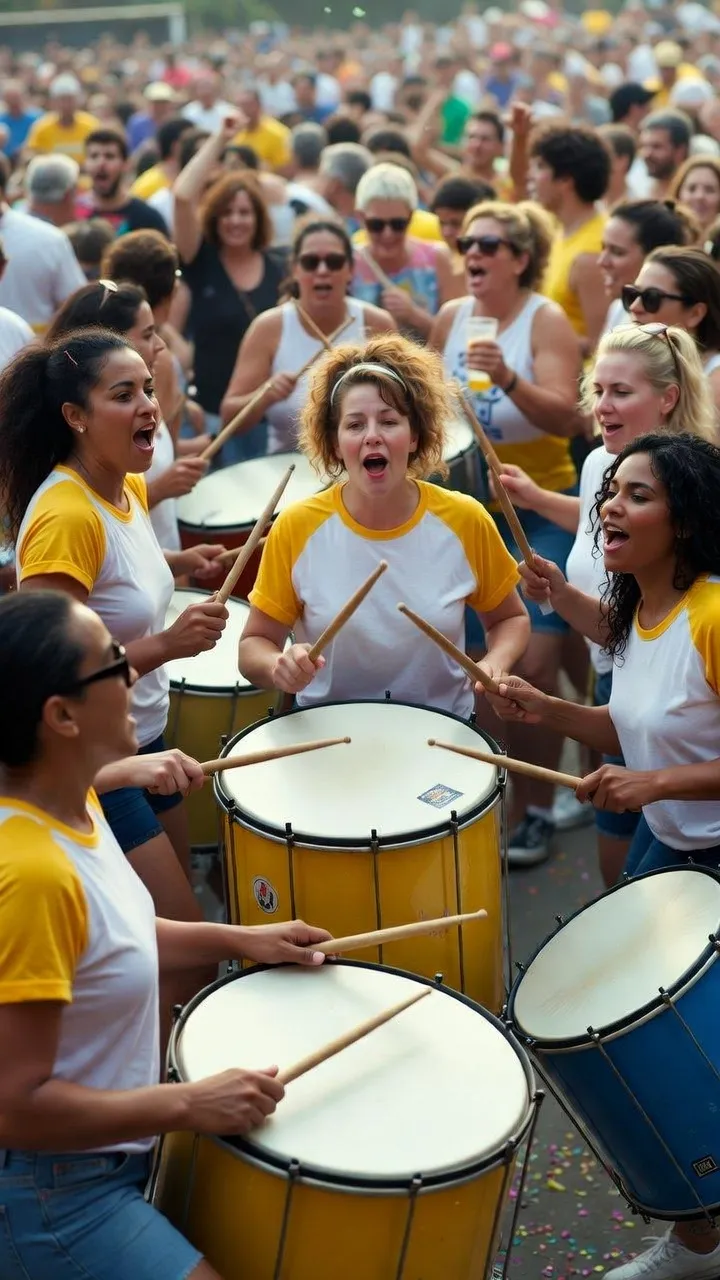 הרכב בטוקדה בחתונה — 6 נגנים עם תופי סמבה על הרחבה