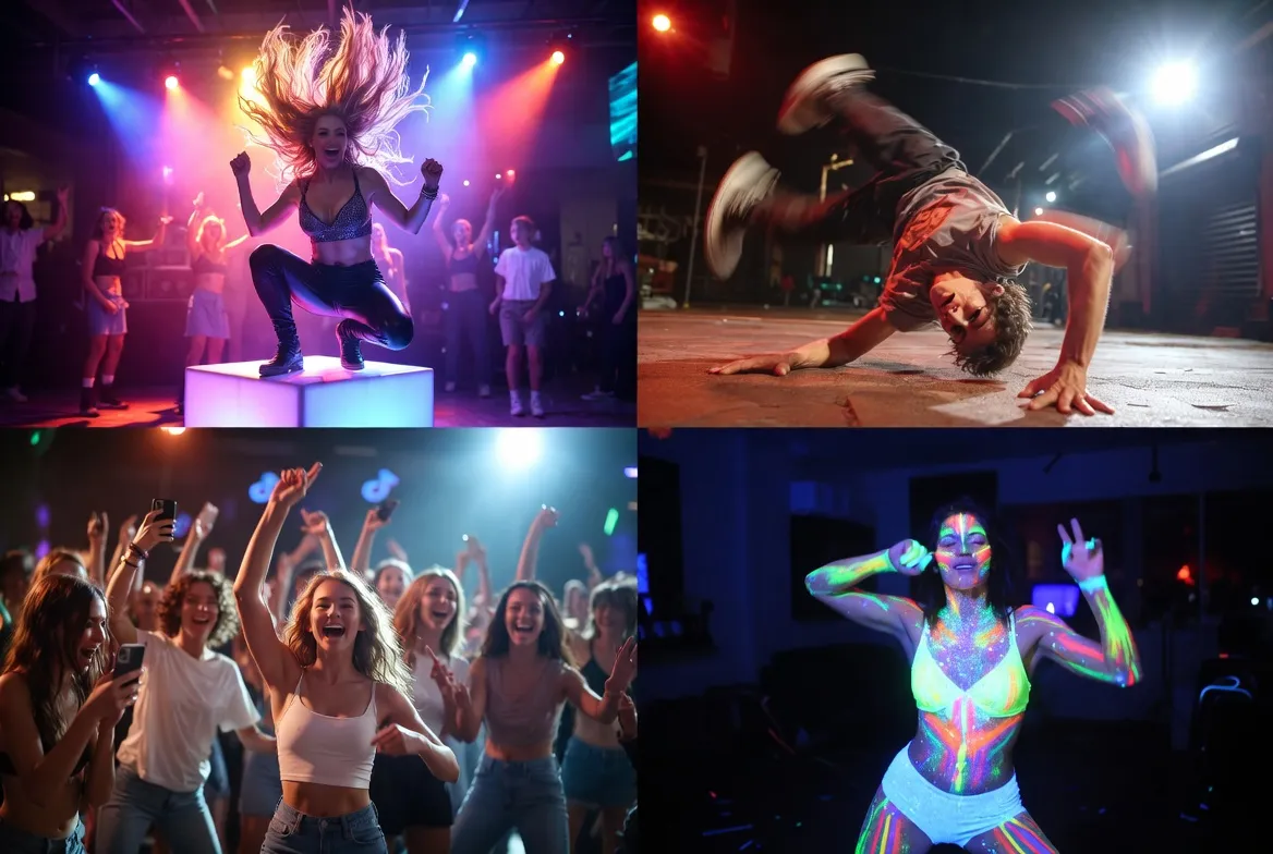 מופעי אנרגיה — Go-Go, ברייקדאנס, TikTok, ניאון