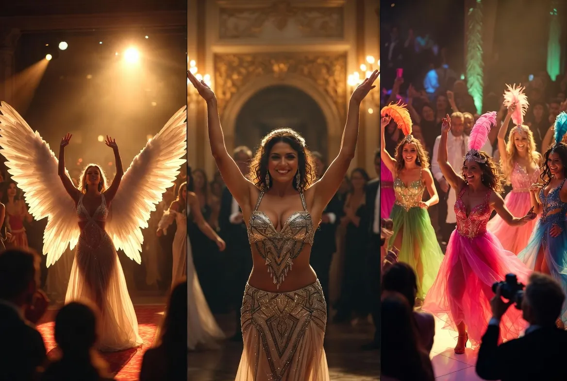 שלבי חתונה עם רקדניות — כניסה, מופע, רחבה