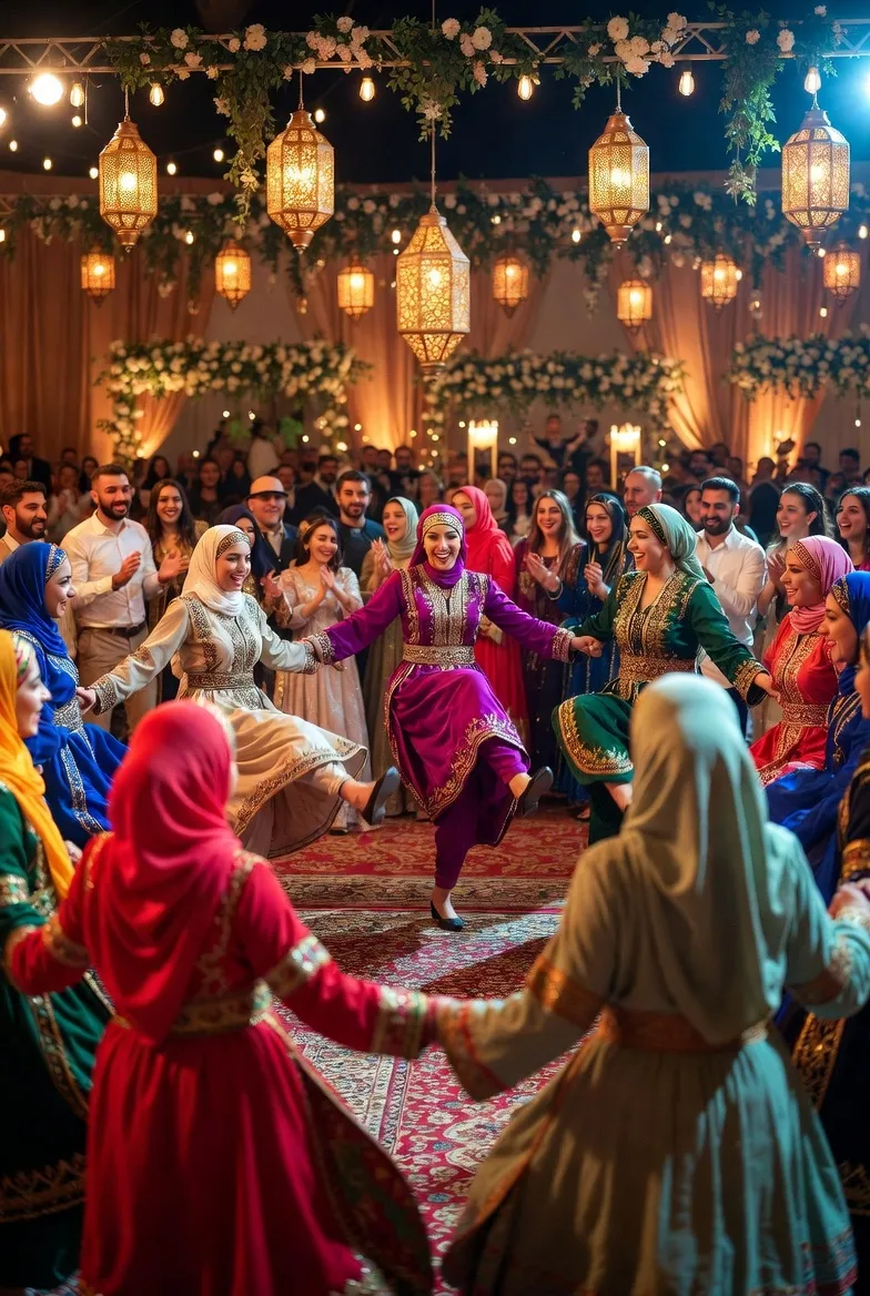 חתן במרכז מעגל דבקה — כולם רוקדים סביבו