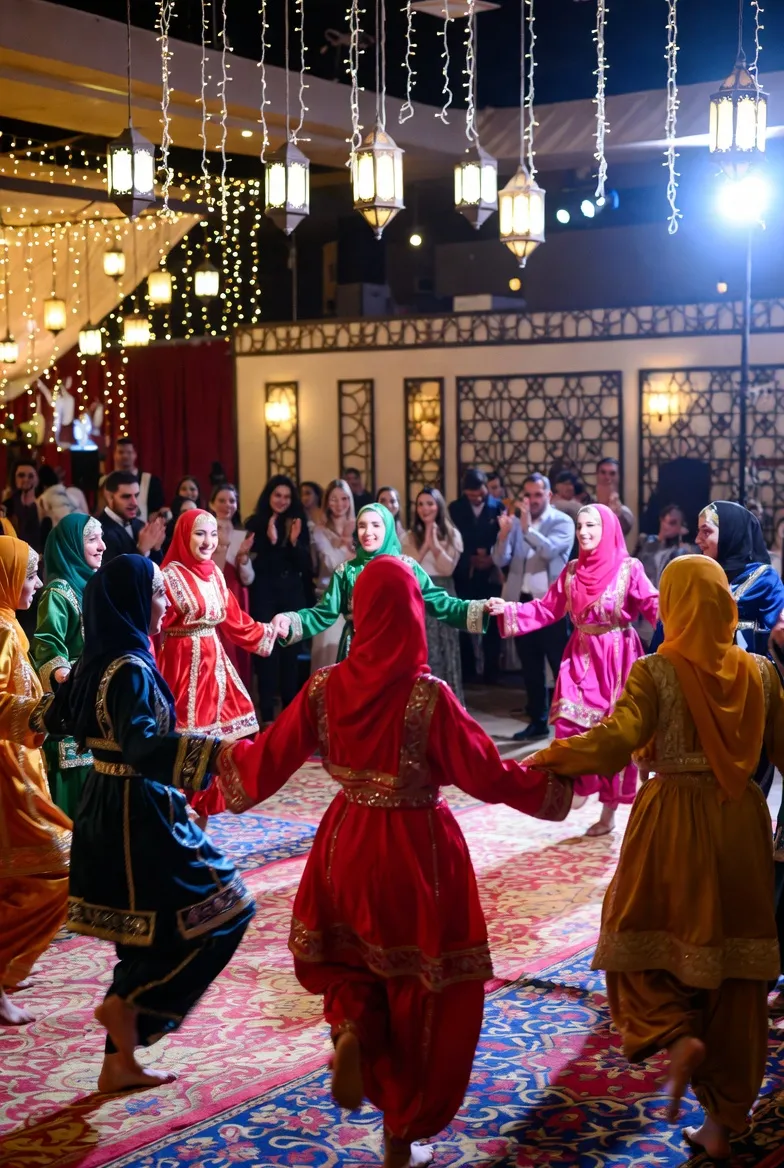 סולו דבקה — רקדן במרכז המעגל עם דריכות מסחררות