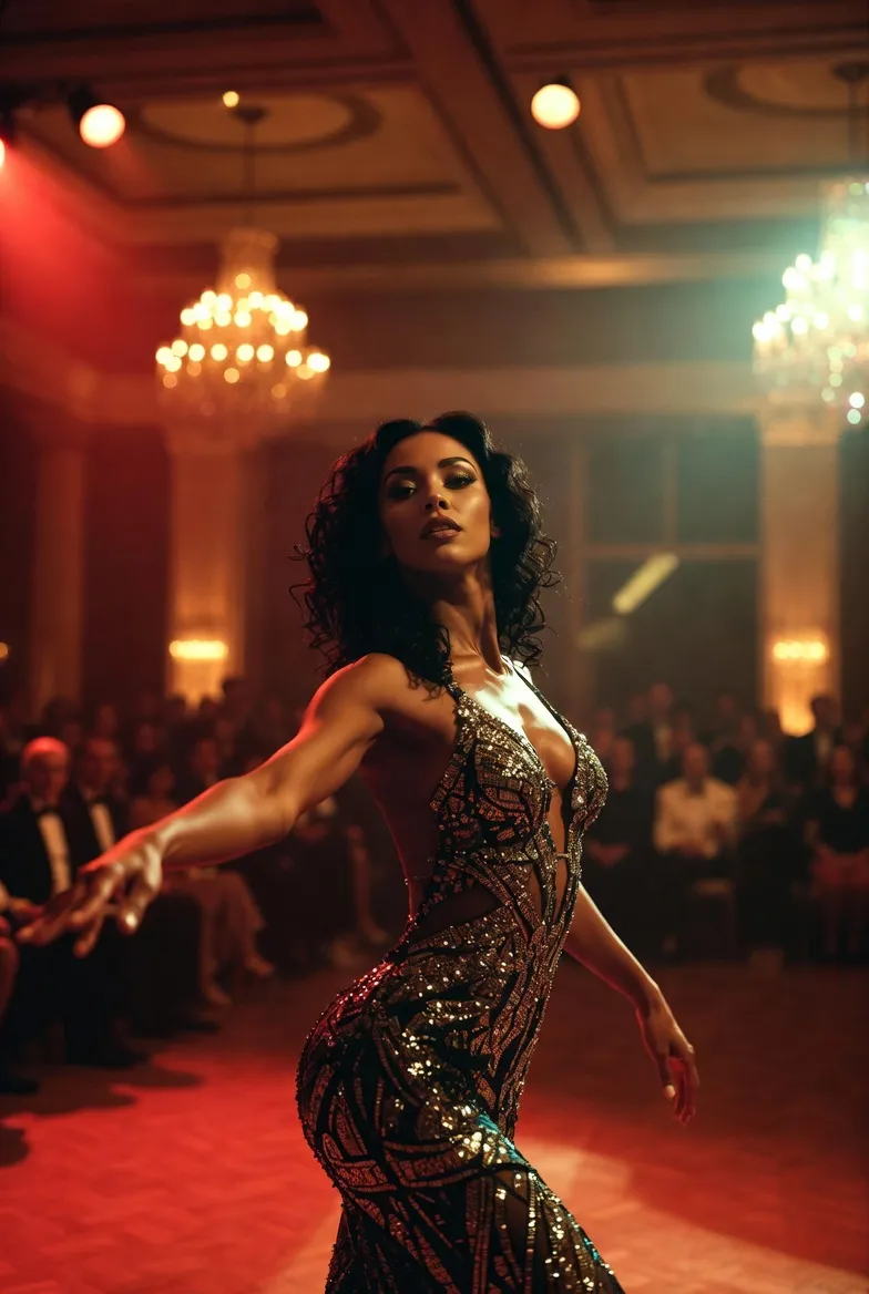 חשפנית באינטראקציה עם אורחים במסיבה פרטית