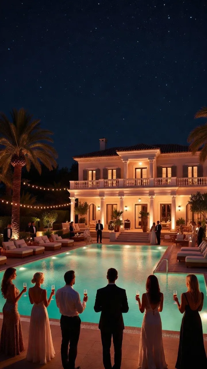 מופע אש ליד בריכה — VIP