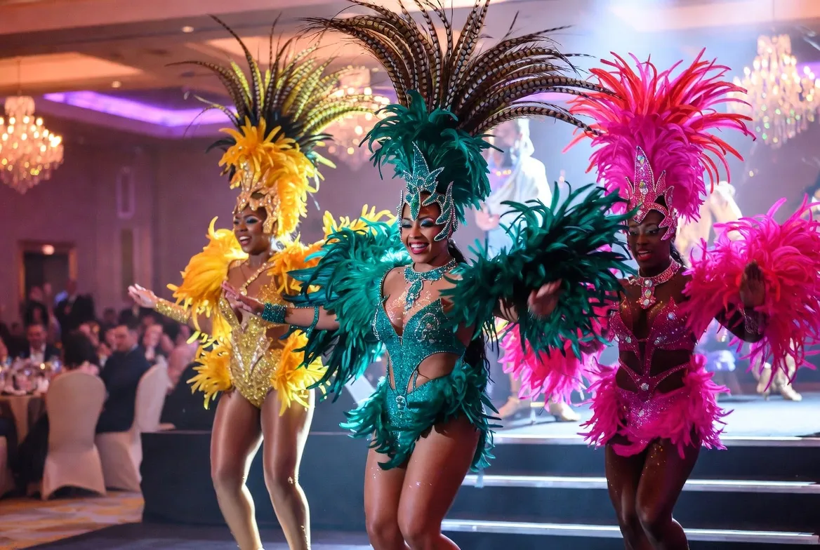 רקדניות ברזילאיות על הבמה באירוע — דוגמה למופע ב-SK Dance